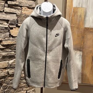 Nike Men Light Gray Hoodie Jacket
